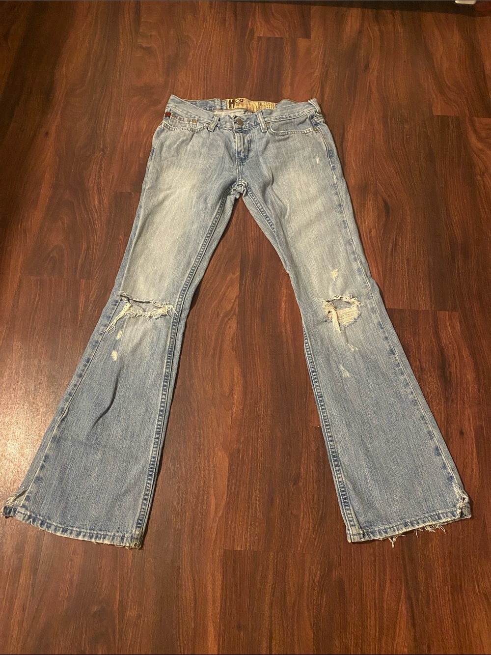 Hollister Light Blue Distressed Flare Jeans